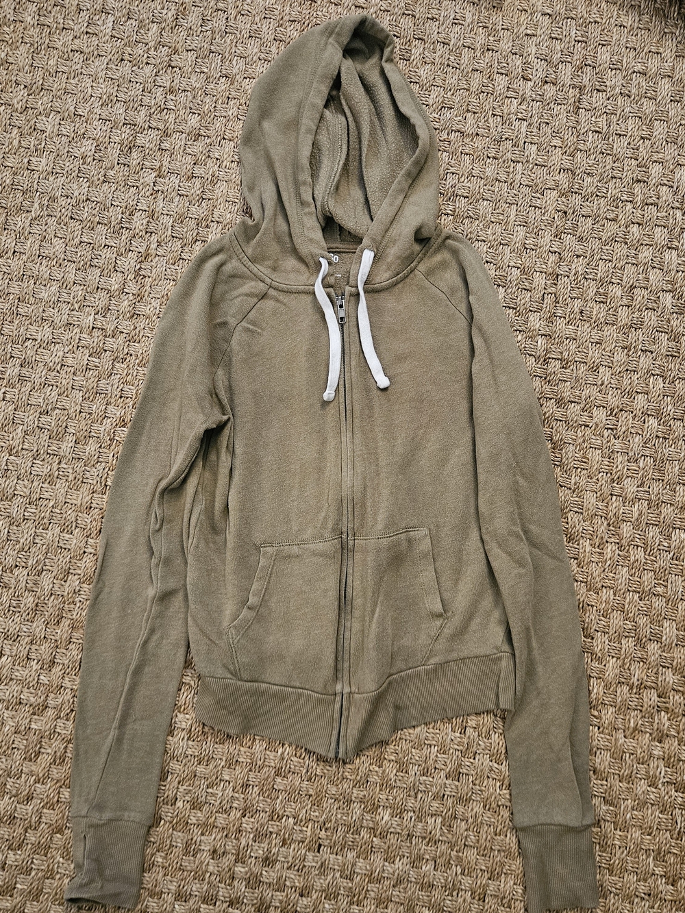 Women's Brown Zip-Up Hoodie with Drawstring